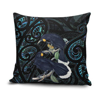 New Zealand Huia Bird Pillow Cover Paua Shell Maori Pattern