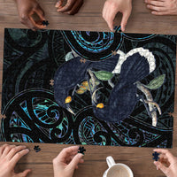 New Zealand Huia Bird Puzzle Paua Shell Maori Pattern