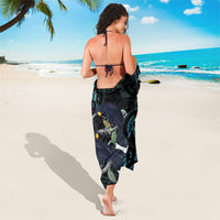 New Zealand Huia Bird Sarong Paua Shell Maori Pattern
