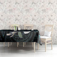 New Zealand Huia Bird Tablecloth Paua Shell Maori Pattern