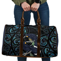 New Zealand Huia Bird Travel Bag Paua Shell Maori Pattern