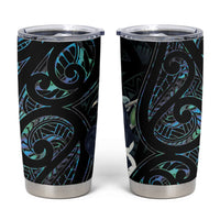 New Zealand Huia Bird Tumbler Cup Paua Shell Maori Pattern