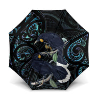 New Zealand Huia Bird Umbrella Paua Shell Maori Pattern