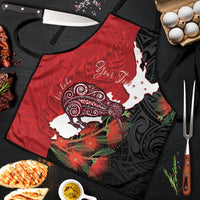 Kiwi New Zealand Personalised Apron NZ Map Pohutukawa Fern Maori Pattern