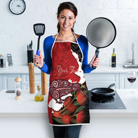 Kiwi New Zealand Personalised Apron NZ Map Pohutukawa Fern Maori Pattern