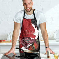 Kiwi New Zealand Personalised Apron NZ Map Pohutukawa Fern Maori Pattern