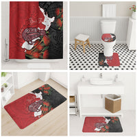 Kiwi New Zealand Personalised Bathroom Set NZ Map Pohutukawa Fern Maori Pattern LT22 - Polynesian Pride