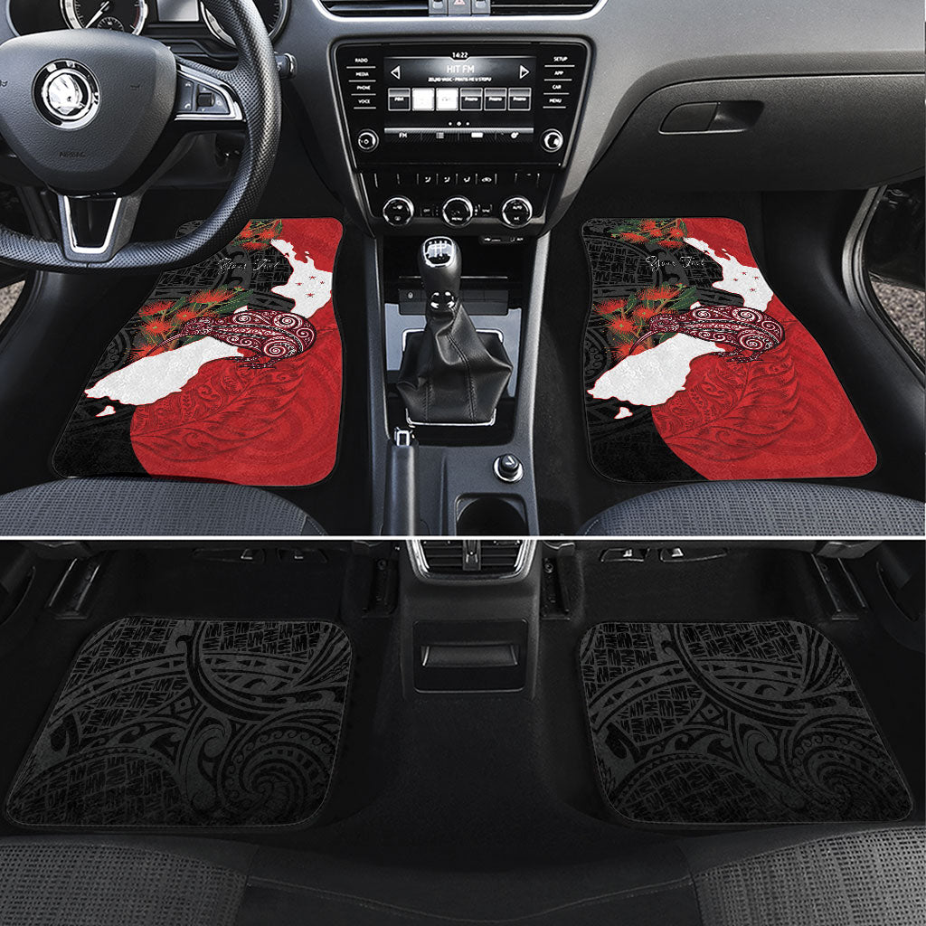 Kiwi New Zealand Personalised Car Mats NZ Map Pohutukawa Fern Maori Pattern