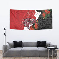 Kiwi New Zealand Personalised Tapestry NZ Map Pohutukawa Fern Maori Pattern LT22 - Polynesian Pride