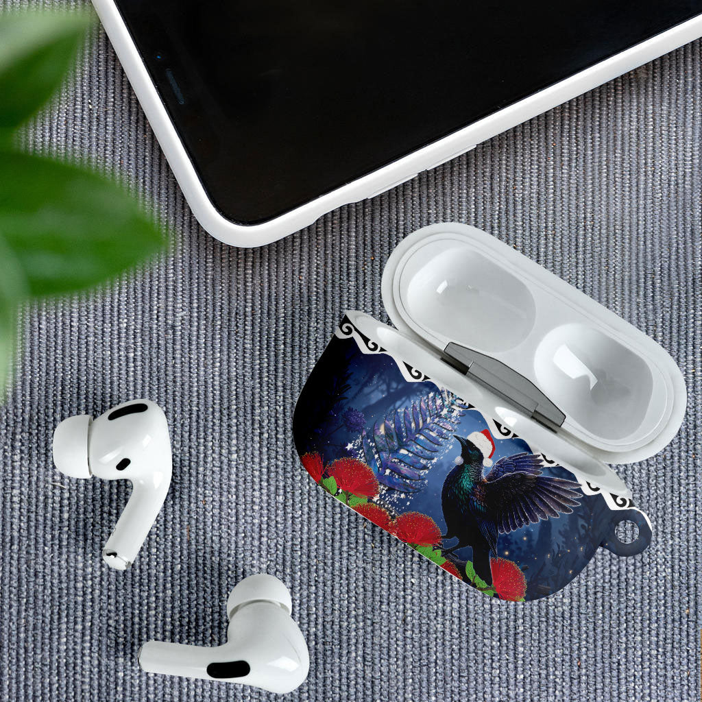 New Zealand Tui Bird Christmas AirPods Case Pohutukawa Xmas Tree Meri Kirihimete