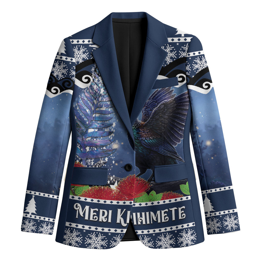 New Zealand Tui Bird Christmas Blazer Pohutukawa Xmas Tree Meri Kirihimete