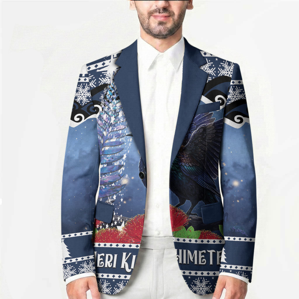 New Zealand Tui Bird Christmas Blazer Pohutukawa Xmas Tree Meri Kirihimete