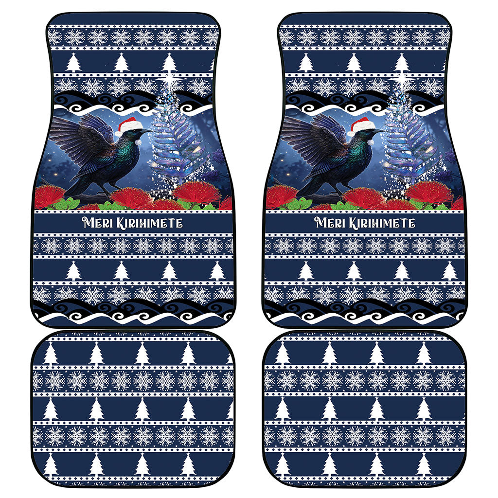 New Zealand Tui Bird Christmas Car Mats Pohutukawa Xmas Tree Meri Kirihimete