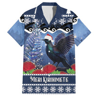 New Zealand Tui Bird Christmas Family Matching Mermaid Dress and Hawaiian Shirt Pohutukawa Xmas Tree Meri Kirihimete
