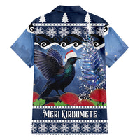 New Zealand Tui Bird Christmas Family Matching Mermaid Dress and Hawaiian Shirt Pohutukawa Xmas Tree Meri Kirihimete