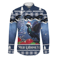 New Zealand Tui Bird Christmas Family Matching Puletasi and Hawaiian Shirt Pohutukawa Xmas Tree Meri Kirihimete