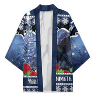 New Zealand Tui Bird Christmas Kimono Pohutukawa Xmas Tree Meri Kirihimete