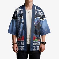 New Zealand Tui Bird Christmas Kimono Pohutukawa Xmas Tree Meri Kirihimete
