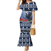 New Zealand Tui Bird Christmas Mermaid Dress Pohutukawa Xmas Tree Meri Kirihimete