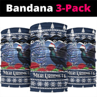 New Zealand Tui Bird Christmas Neck Gaiter Pohutukawa Xmas Tree Meri Kirihimete