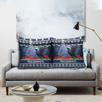 New Zealand Tui Bird Christmas Pillow Cover Pohutukawa Xmas Tree Meri Kirihimete
