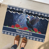 New Zealand Tui Bird Christmas Rubber Doormat Pohutukawa Xmas Tree Meri Kirihimete