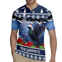 New Zealand Tui Bird Christmas Rugby Jersey Pohutukawa Xmas Tree Meri Kirihimete