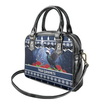 New Zealand Tui Bird Christmas Shoulder Handbag Pohutukawa Xmas Tree Meri Kirihimete
