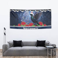 New Zealand Tui Bird Christmas Tapestry Pohutukawa Xmas Tree Meri Kirihimete