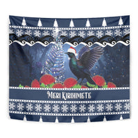 New Zealand Tui Bird Christmas Tapestry Pohutukawa Xmas Tree Meri Kirihimete