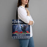 New Zealand Tui Bird Christmas Tote Bag Pohutukawa Xmas Tree Meri Kirihimete