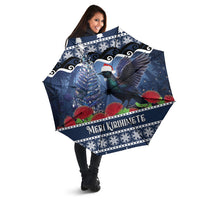 New Zealand Tui Bird Christmas Umbrella Pohutukawa Xmas Tree Meri Kirihimete
