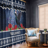 New Zealand Tui Bird Christmas Window Curtain Pohutukawa Xmas Tree Meri Kirihimete