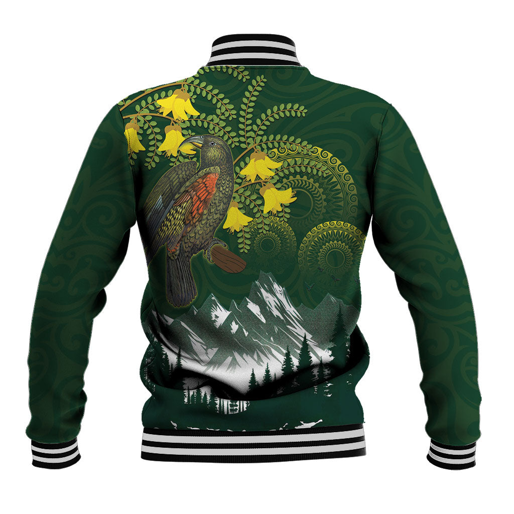 Kea Bird Kowhai New Zealand Baseball Jacket Mountain Landscape Maori Art LT22 - Polynesian Pride