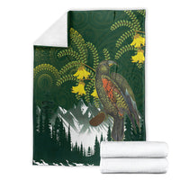 Kea Bird Kowhai New Zealand Blanket Mountain Landscape Maori Art LT22 - Polynesian Pride