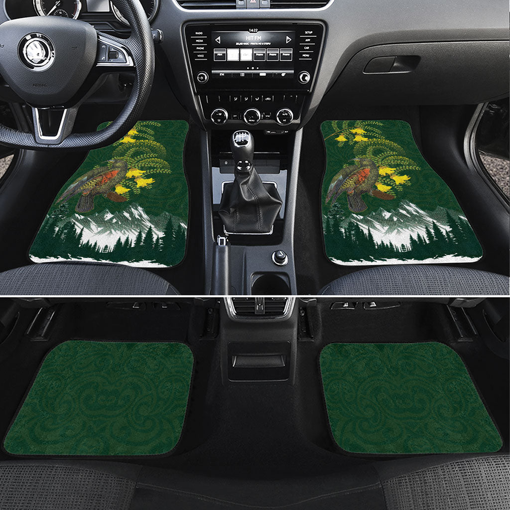 Kea Bird Kowhai New Zealand Car Mats Mountain Landscape Maori Art
