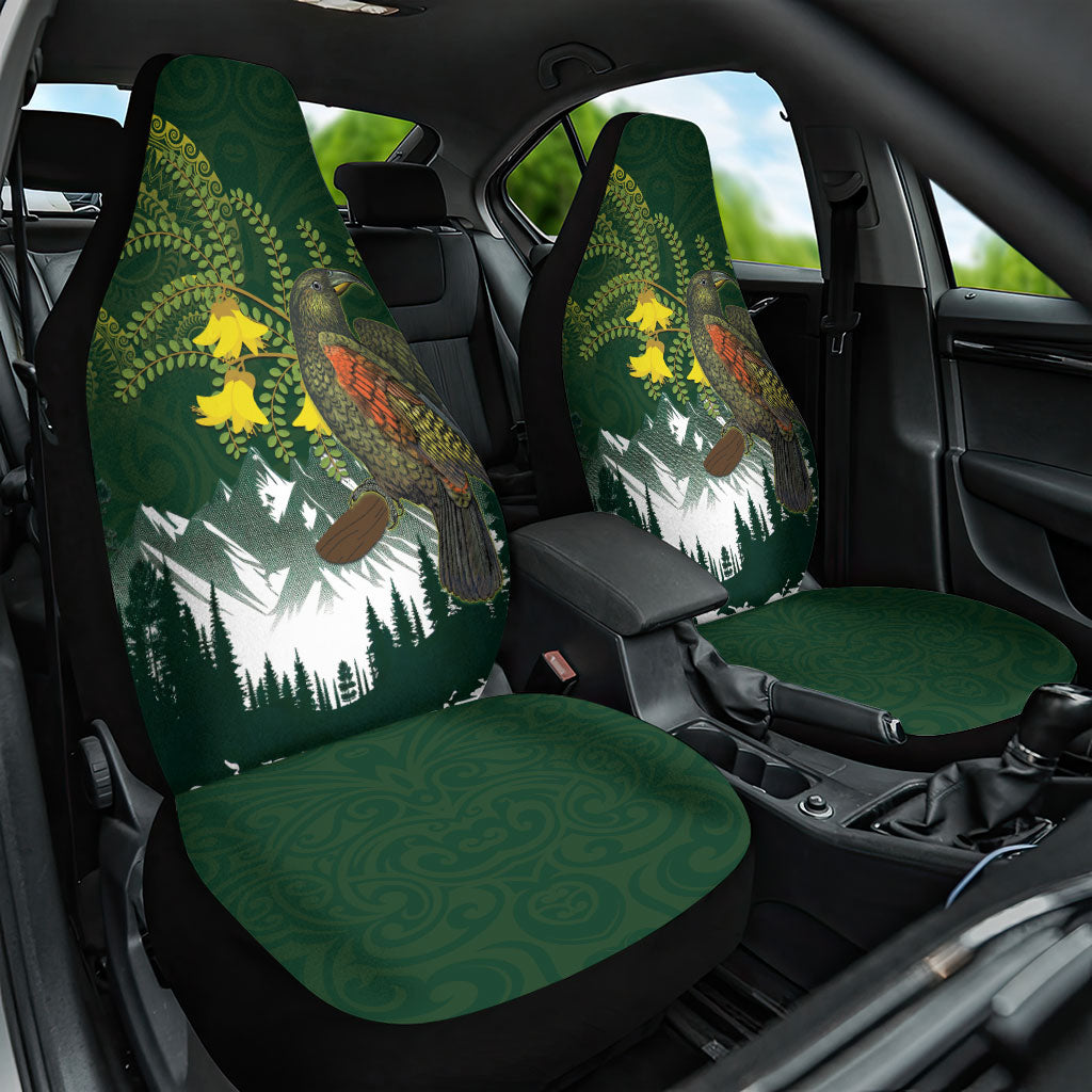 Kea Bird Kowhai New Zealand Car Seat Cover Mountain Landscape Maori Art