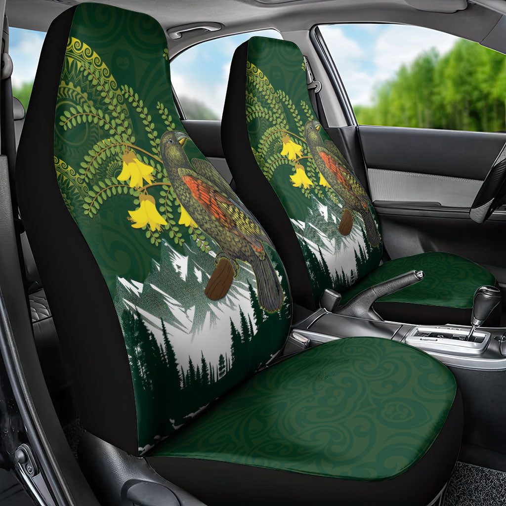 Kea Bird Kowhai New Zealand Car Seat Cover Mountain Landscape Maori Art