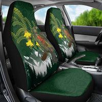 Kea Bird Kowhai New Zealand Car Seat Cover Mountain Landscape Maori Art
