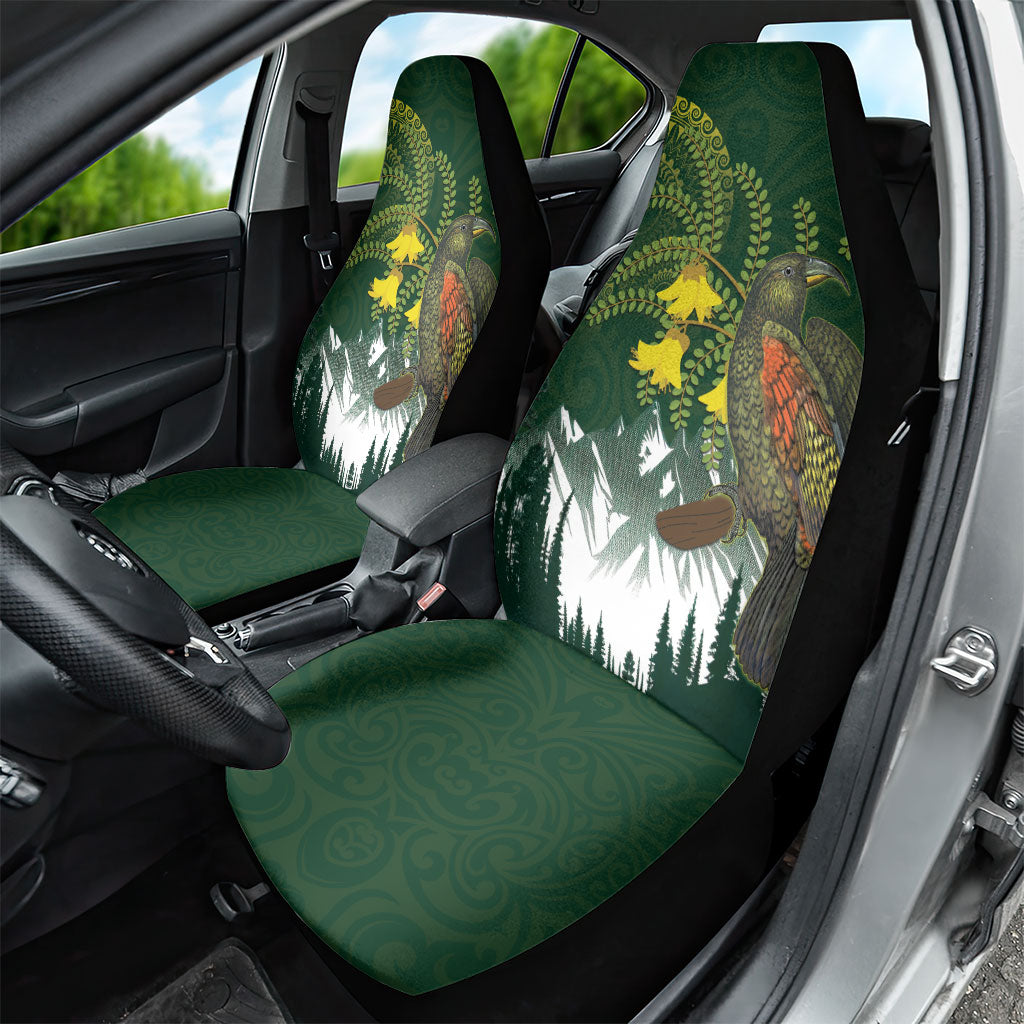 Kea Bird Kowhai New Zealand Car Seat Cover Mountain Landscape Maori Art