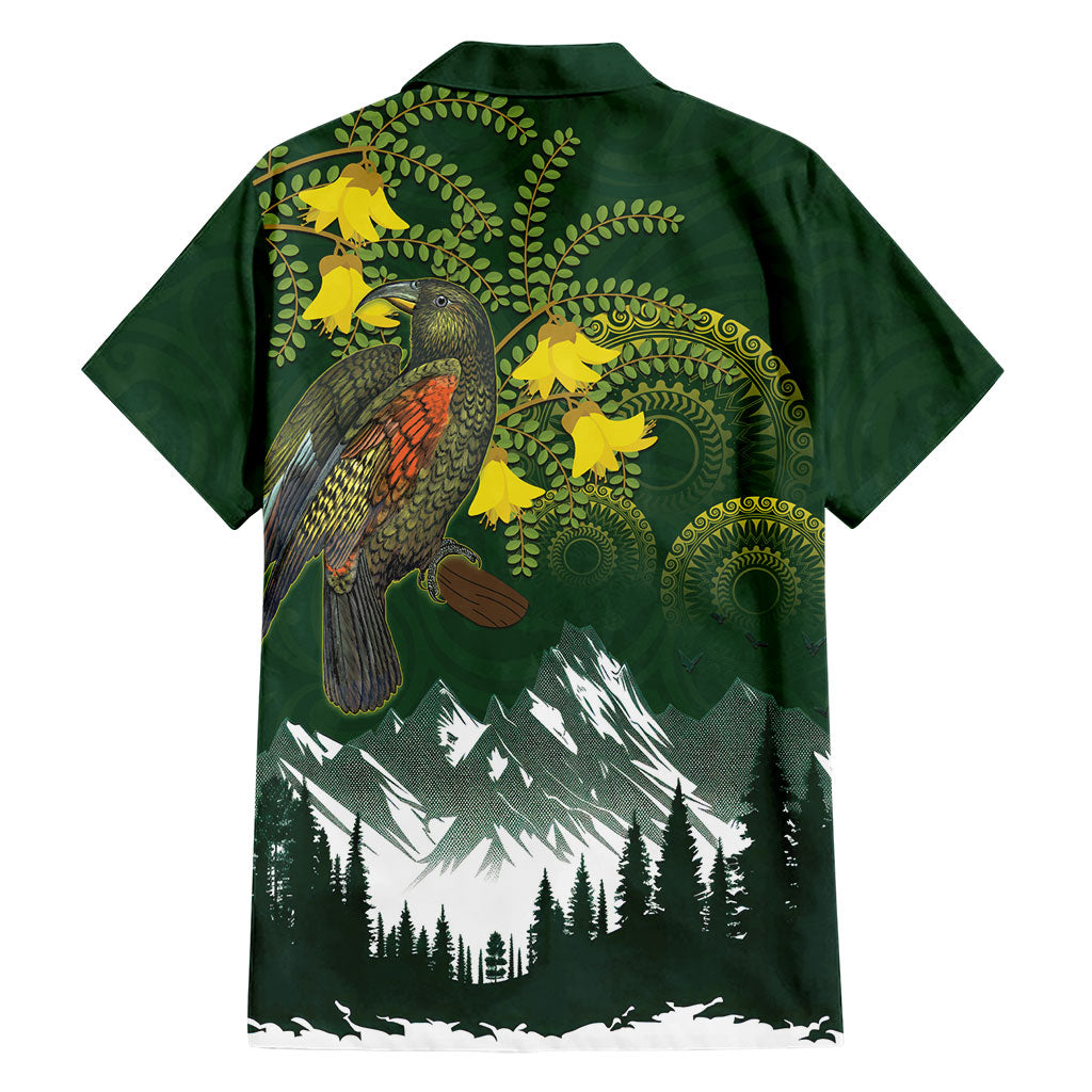 Kea Bird Kowhai New Zealand Family Matching Long Sleeve Bodycon Dress and Hawaiian Shirt Mountain Landscape Maori Art LT22 - Polynesian Pride