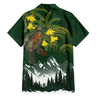 Kea Bird Kowhai New Zealand Family Matching Long Sleeve Bodycon Dress and Hawaiian Shirt Mountain Landscape Maori Art LT22 - Polynesian Pride