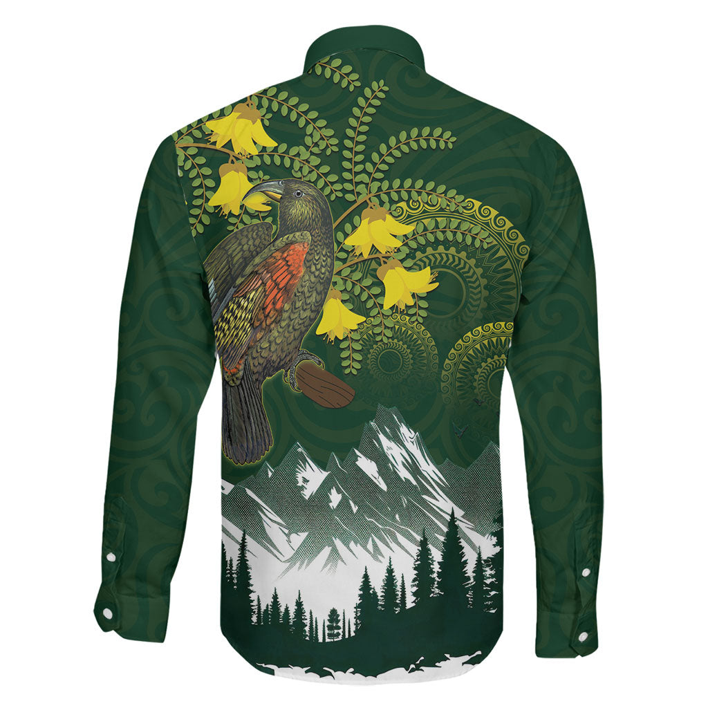 Kea Bird Kowhai New Zealand Family Matching Short Sleeve Bodycon Dress and Hawaiian Shirt Mountain Landscape Maori Art LT22 - Polynesian Pride