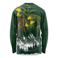 Kea Bird Kowhai New Zealand Long Sleeve Shirt Mountain Landscape Maori Art
