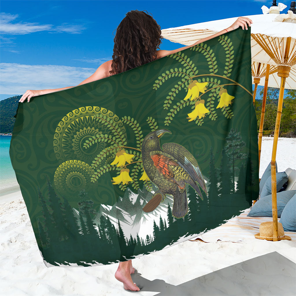 Kea Bird Kowhai New Zealand Sarong Mountain Landscape Maori Art