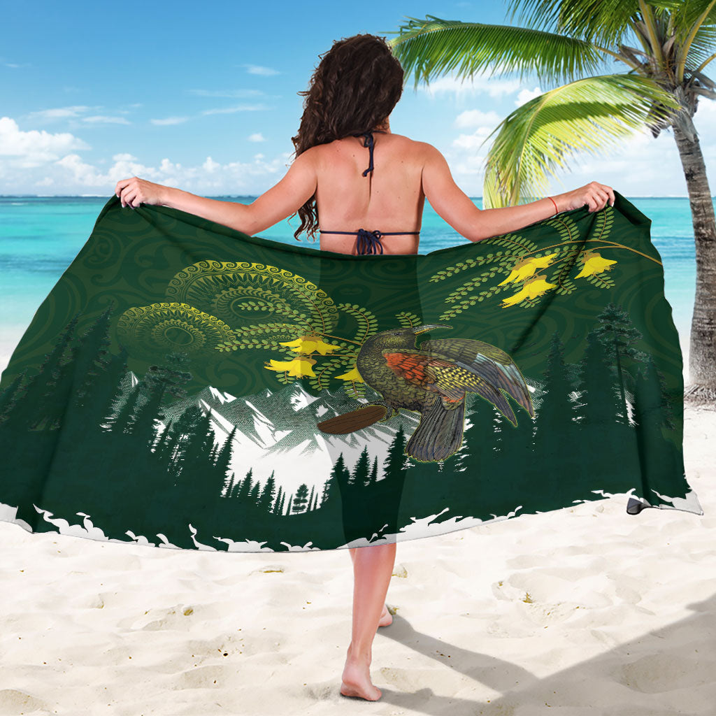 Kea Bird Kowhai New Zealand Sarong Mountain Landscape Maori Art