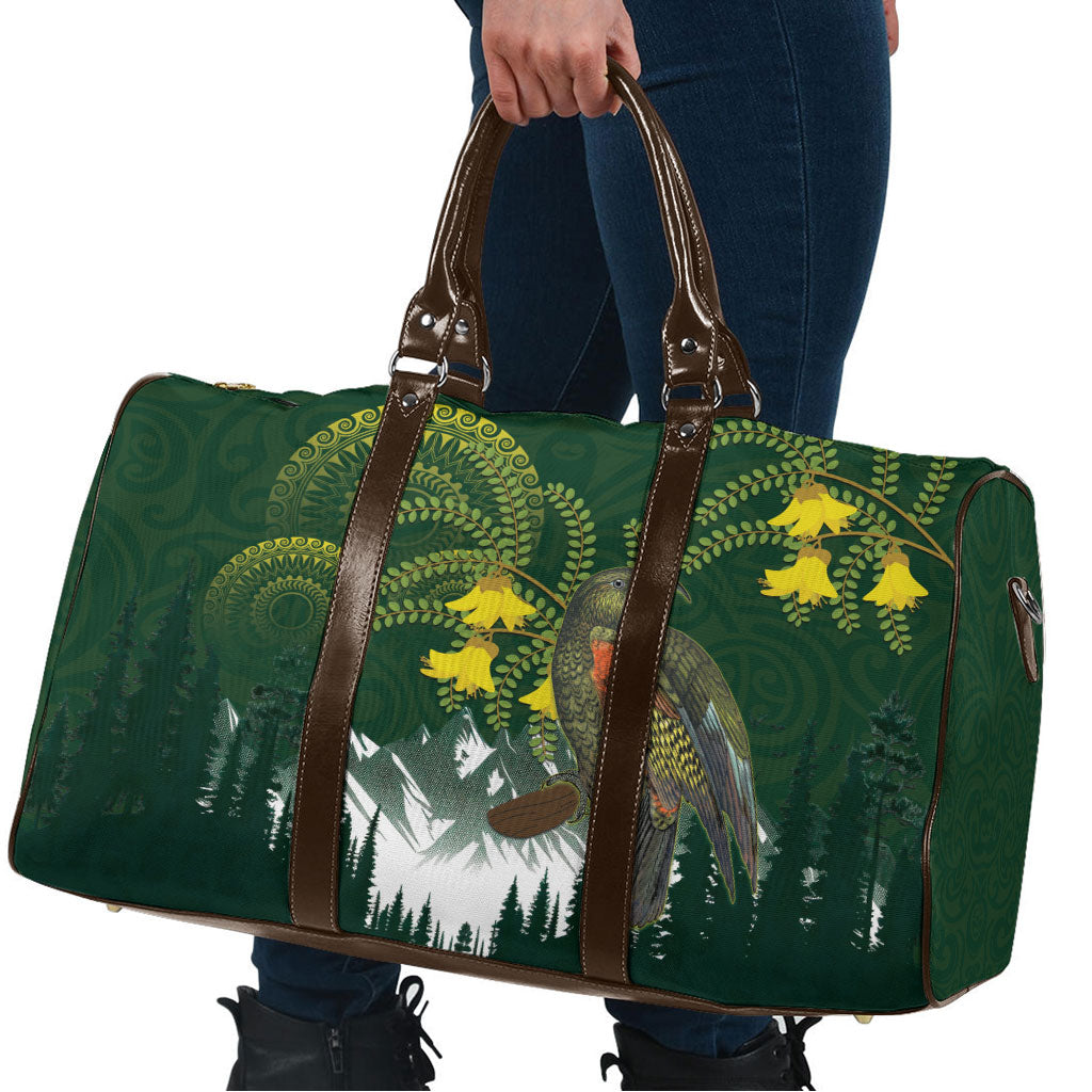 Kea Bird Kowhai New Zealand Travel Bag Mountain Landscape Maori Art
