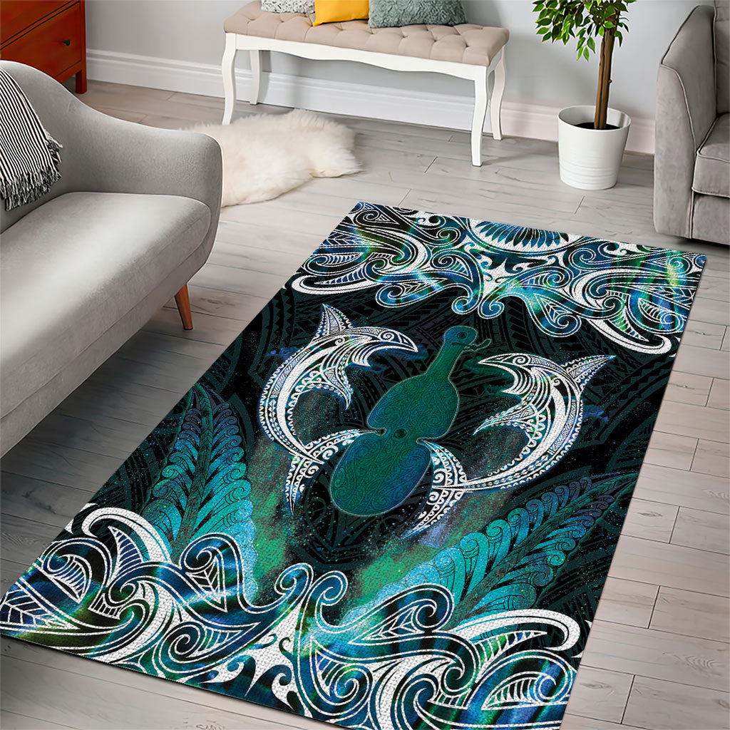 New Zealand Kotiate Weapon Area Rug Aotearoa Mango Paua Shell Maori Pattern