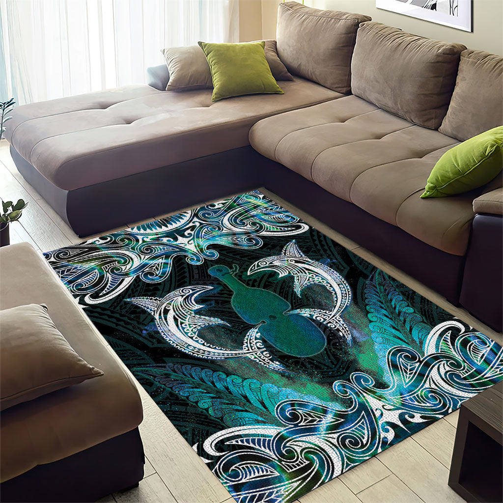 New Zealand Kotiate Weapon Area Rug Aotearoa Mango Paua Shell Maori Pattern