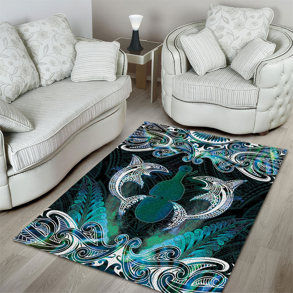 New Zealand Kotiate Weapon Area Rug Aotearoa Mango Paua Shell Maori Pattern
